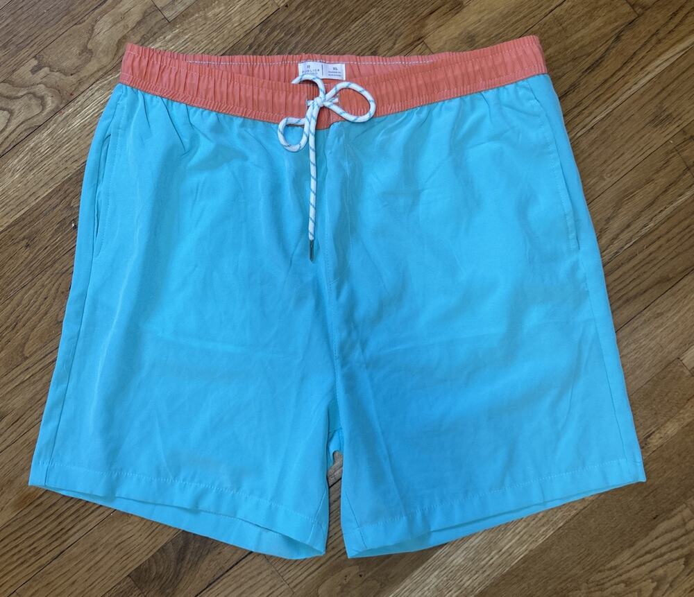 Men’s PUBLIC REC Green/Orange Board Shorts Size XL Standard Fit *C5